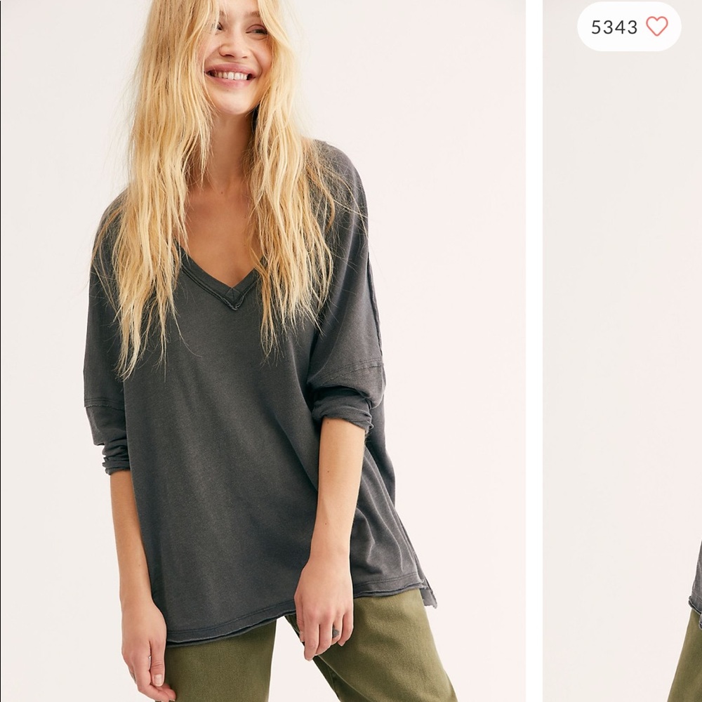 NWT free people v neck long sleeve top